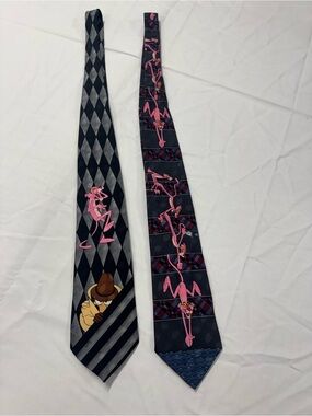 Vintage Pink Panther Necktie Lot – 2 Licensed Character Ties (1994 & 1995)
